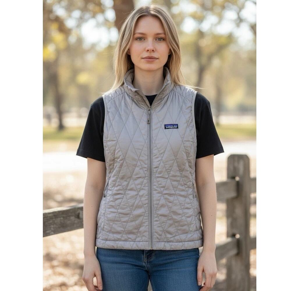Patagonia Nano Puff Vest Women's Large Gray PrimaLoft Insulated Packable